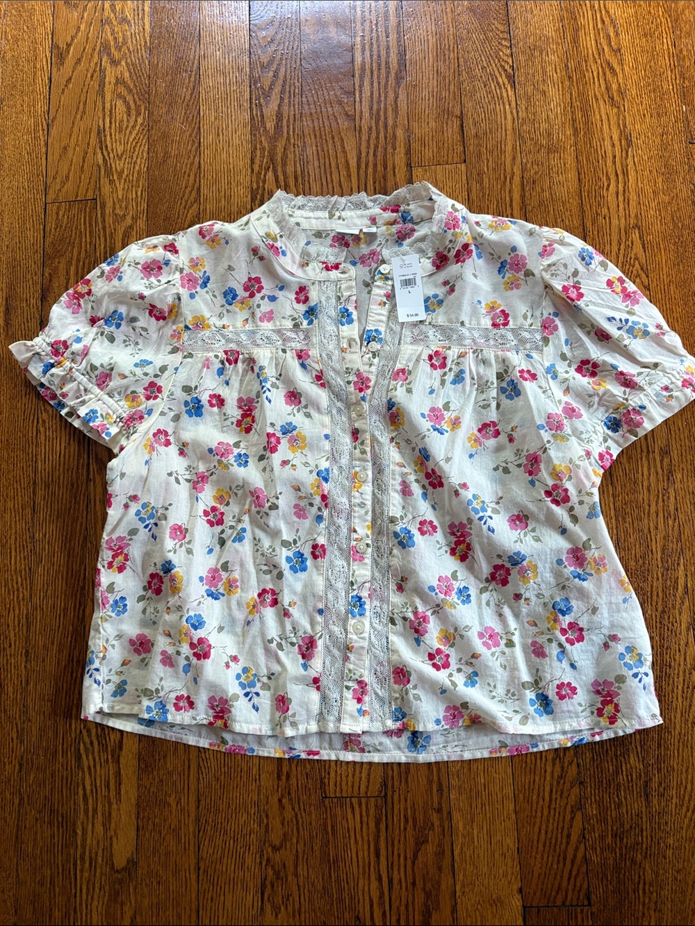 NWT Gap Factory 100% Cotton Floral Top